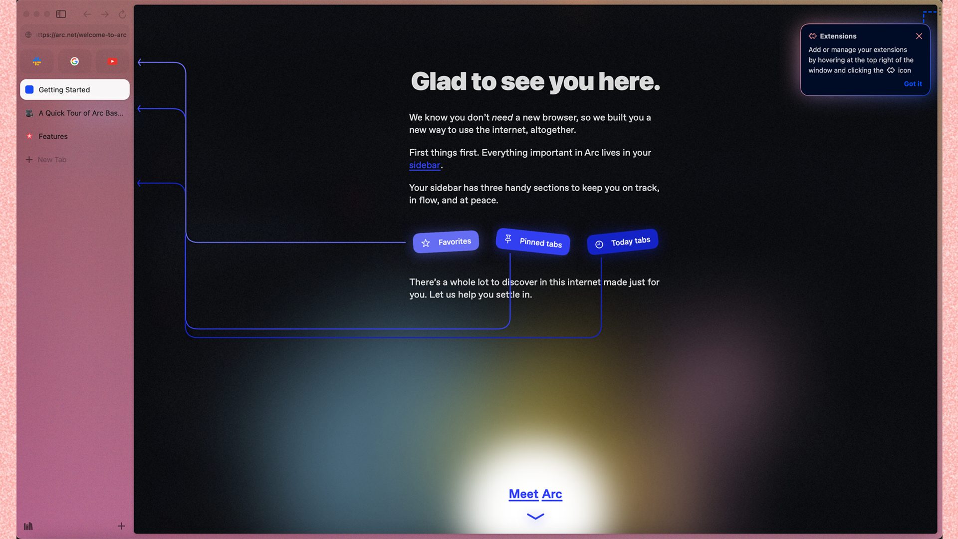 Arc Tutorial Screen