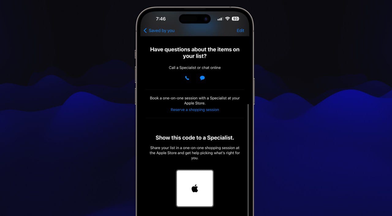 Apple Store app updated with new features – share bag, QR code list, important store information.