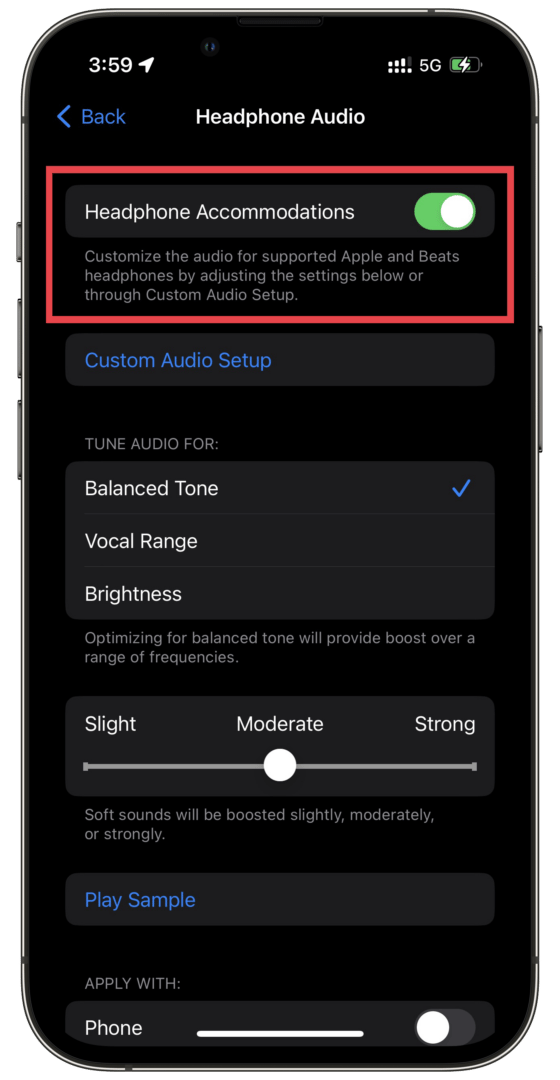 Customized Transparency Mode on AirPods Pro