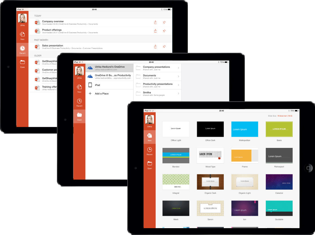 iPads showing PowerPoint