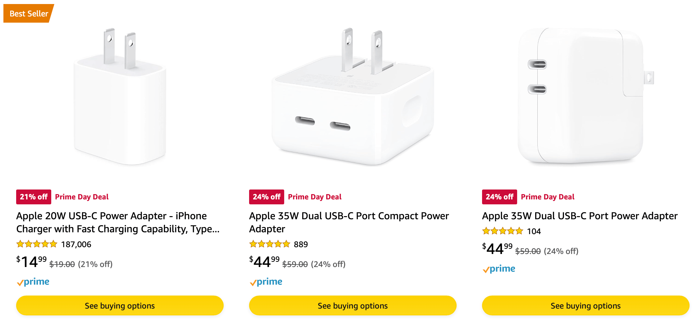 Prime Day Deal: Apple Power Adapters as low as $14.99