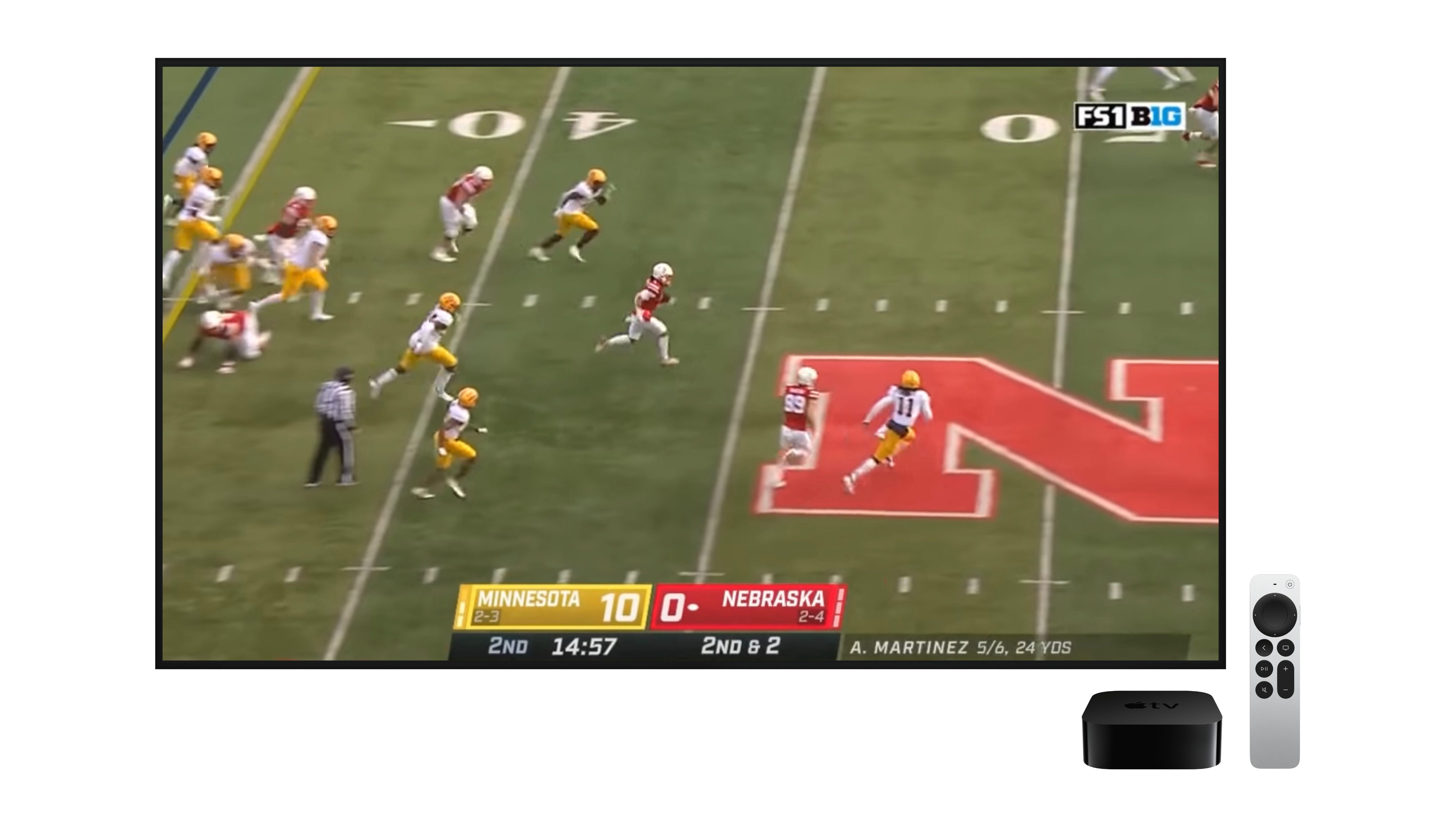 Apple TV 4K users can stream the Nebraska vs. Minnesota college football game in 4K this week