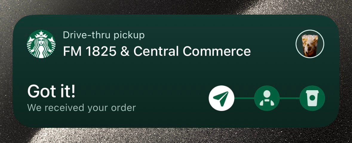 Starbucks app gets Live Activities support