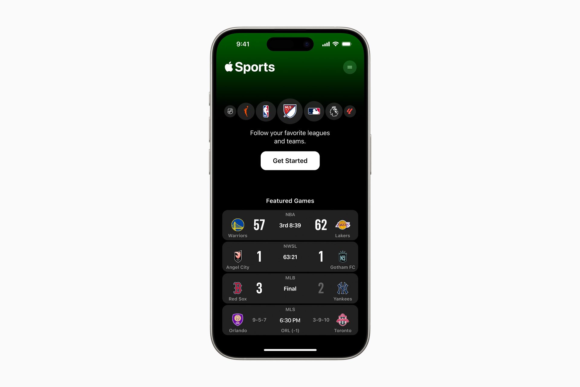 All new Apple Sports app for iOS.