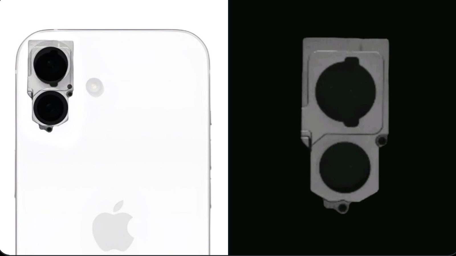 Alleged Image of Chassis for iPhone 16's Camera Layout