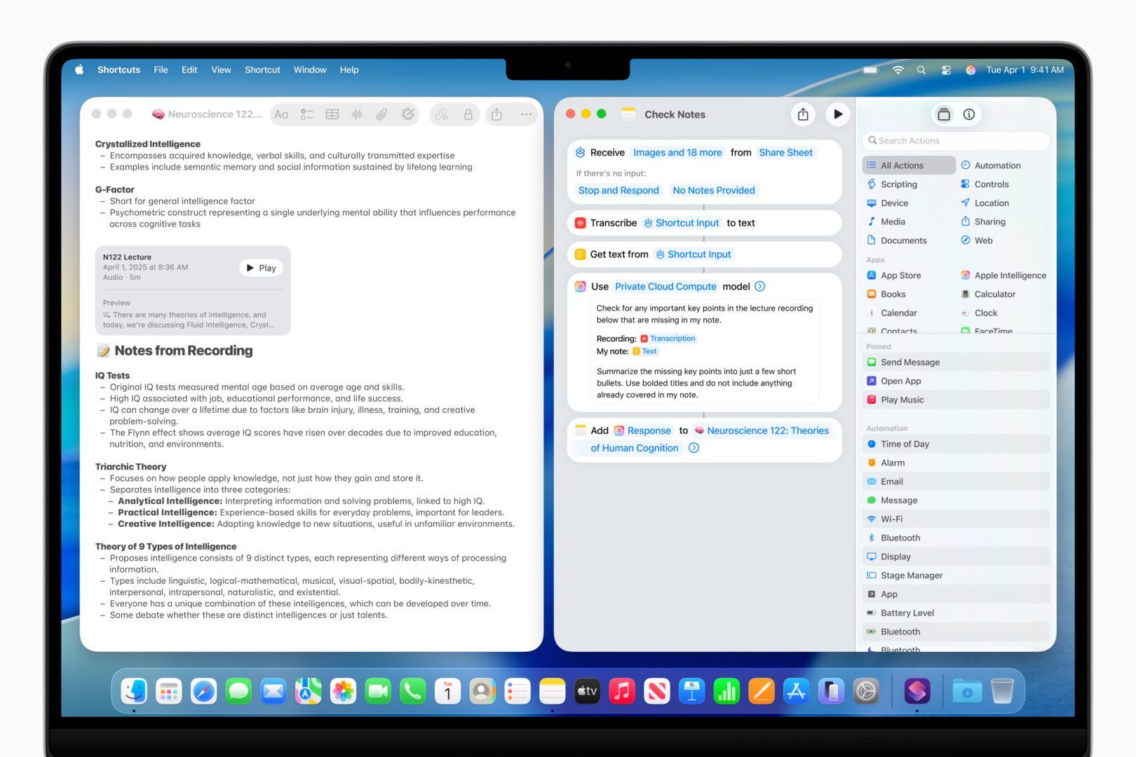 macOS Tahoe Shortcuts app screenshot.