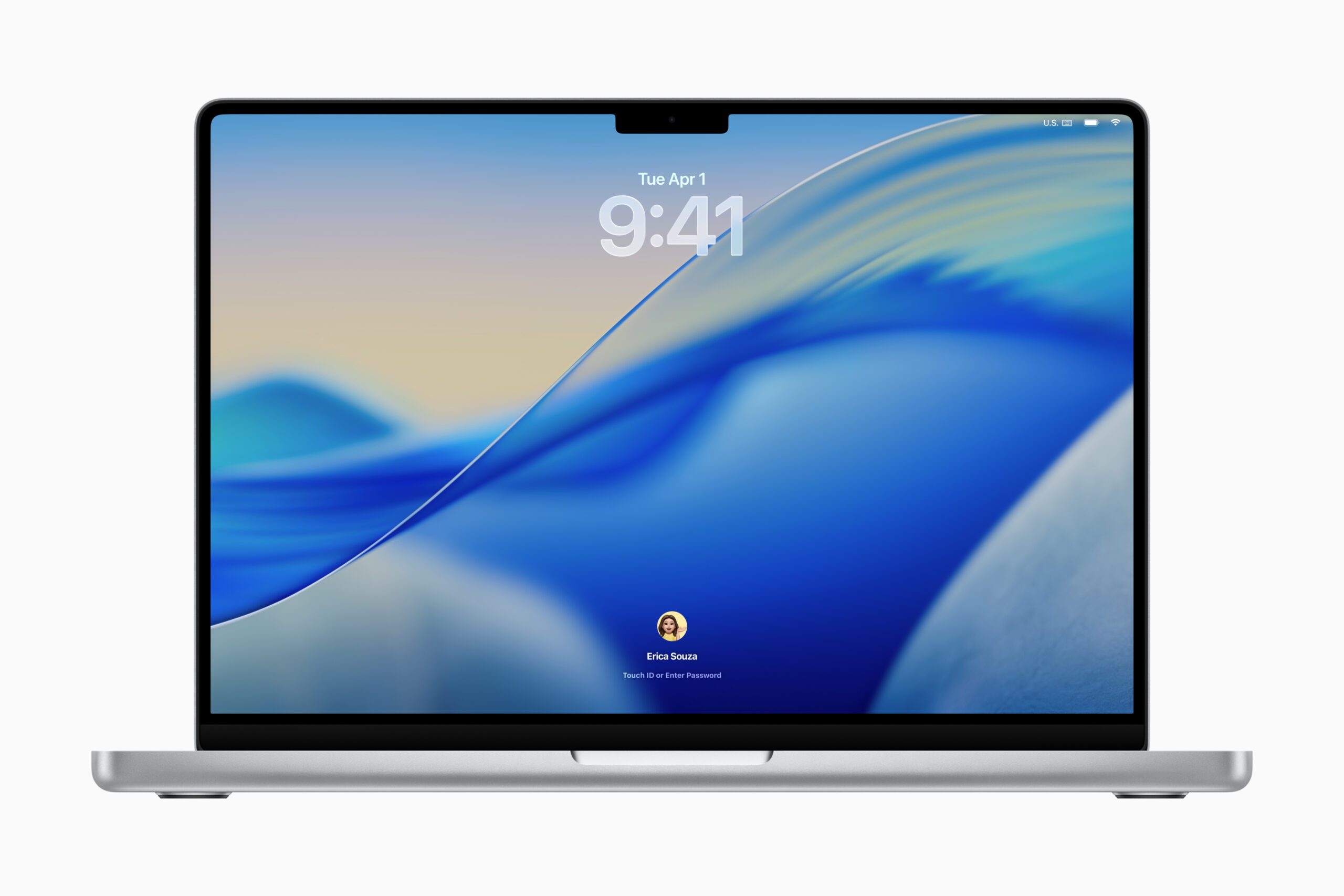 Apple macOS 26 Tahoe lock screen.