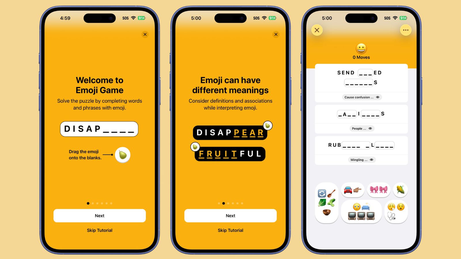 Emoji game on Apple News Plus.