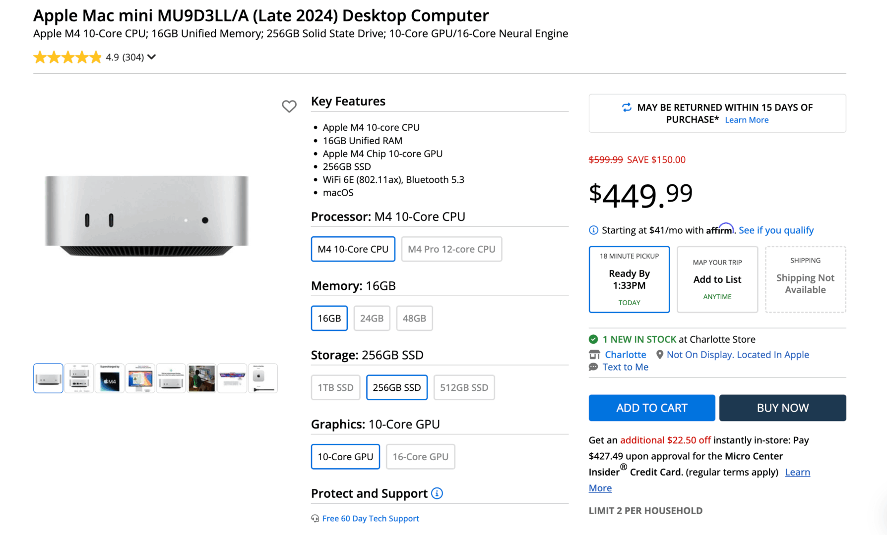 M4 Mac Mini Micro Center