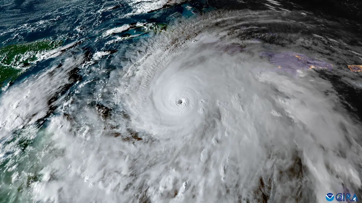 Top view of Hurricane Melissa