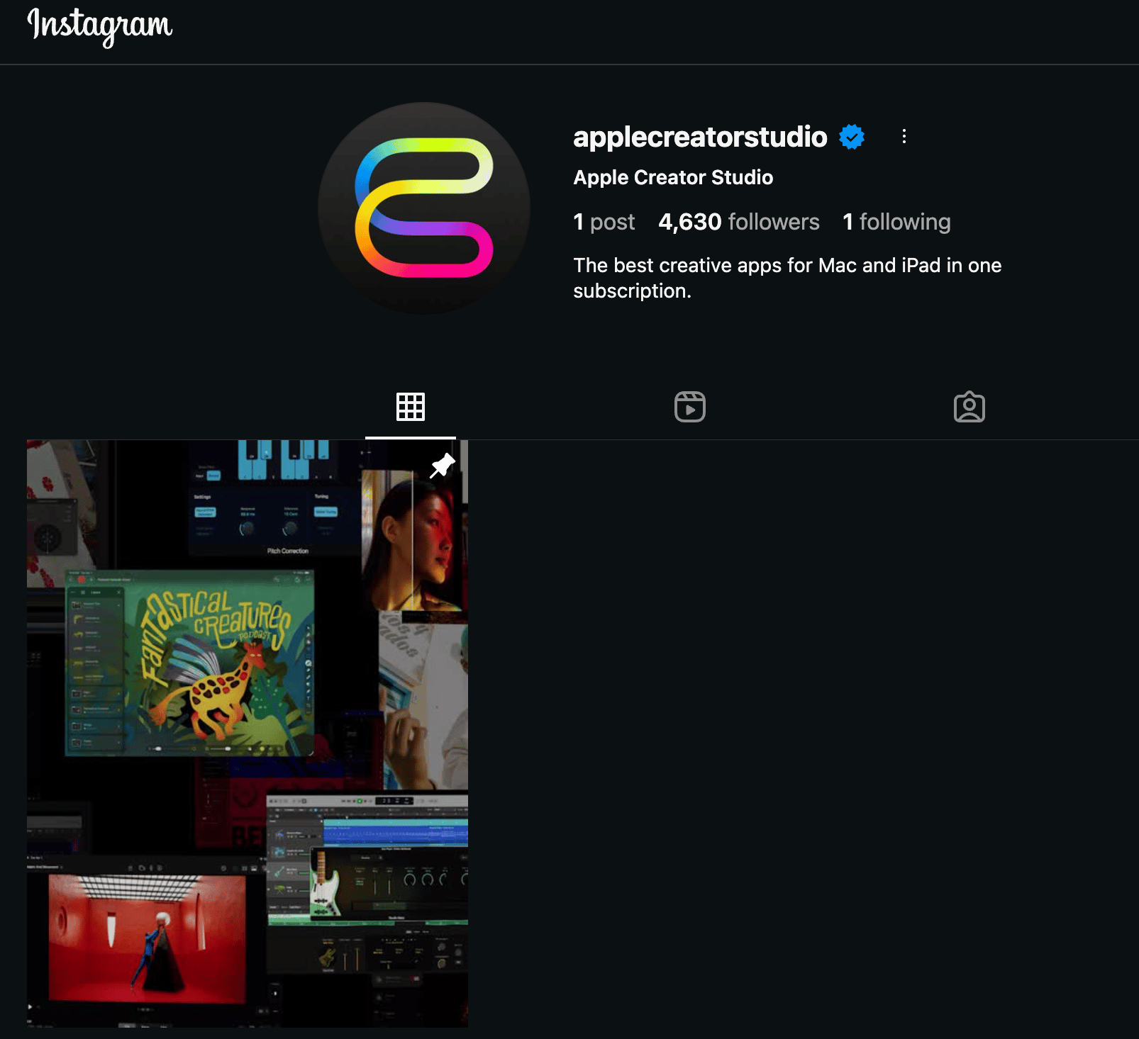 Apple Creator Studio has its own account on Instagram
