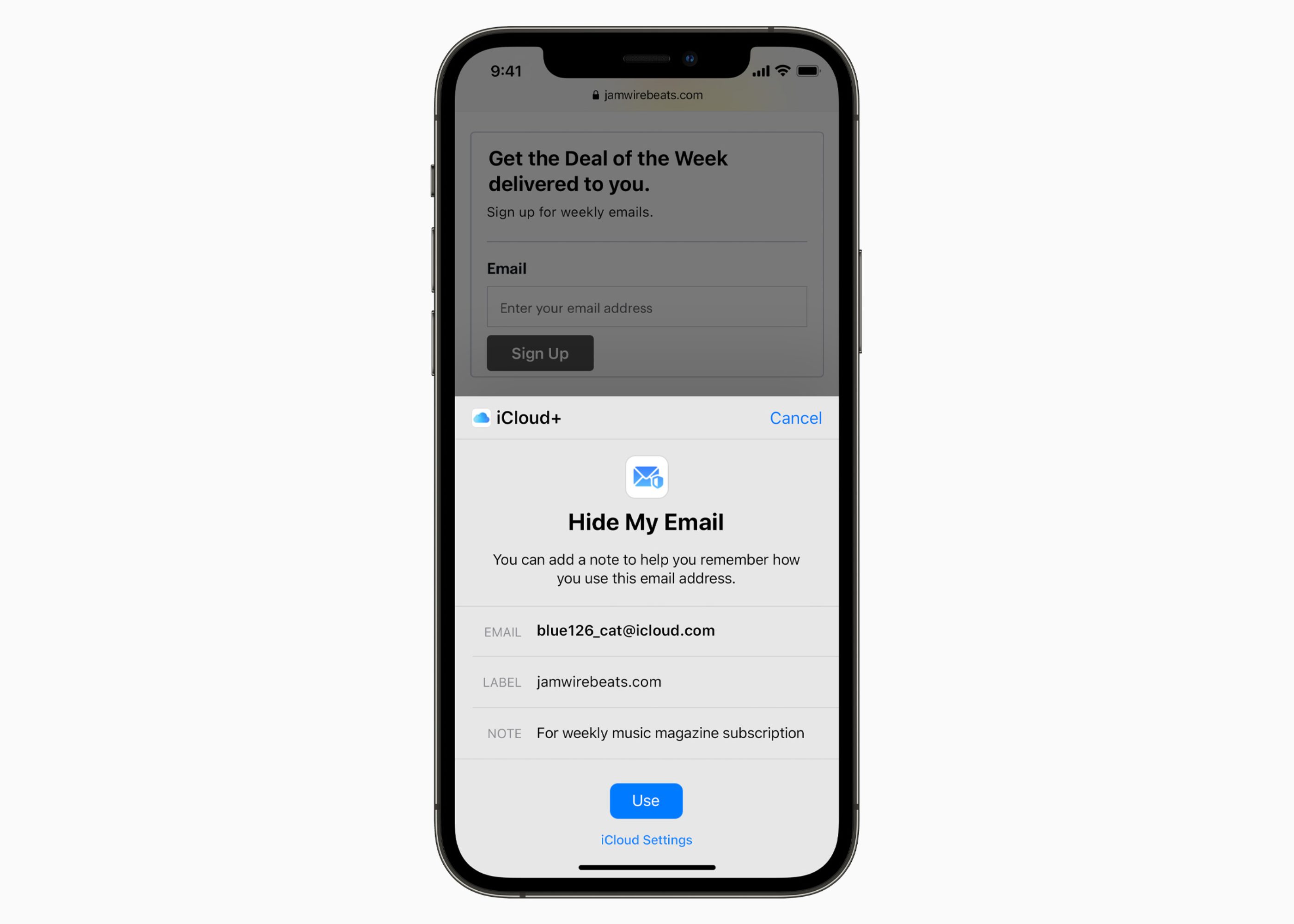 iCloud Hide My Email and Sign in with Apple