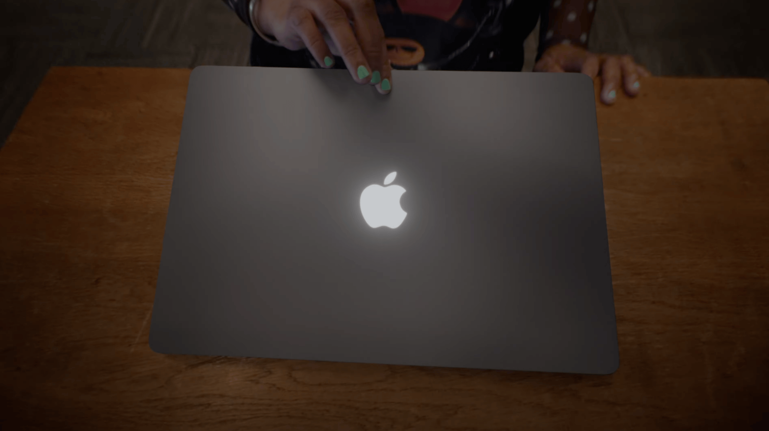 MacBook Pro with Glowing Apple Logo