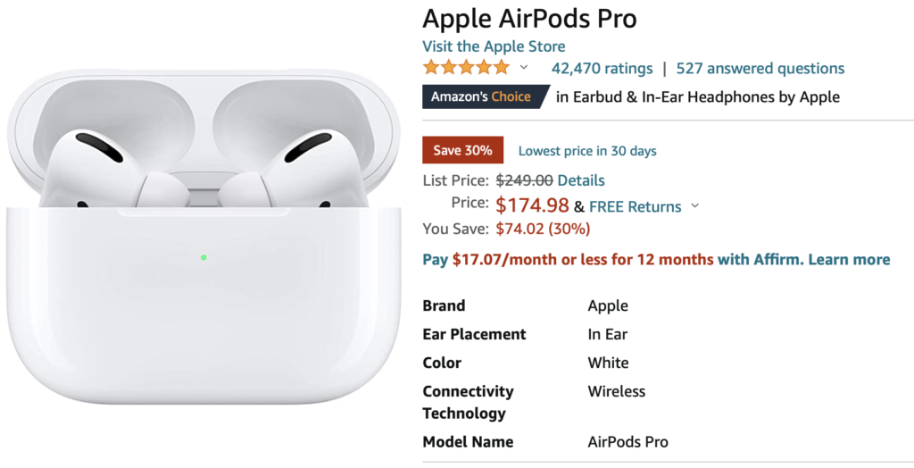 AirPods Pro $175 on Amazon