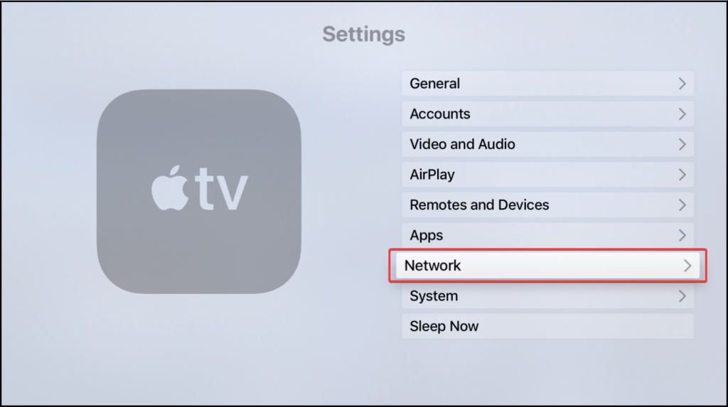 Apple TV Network Settings