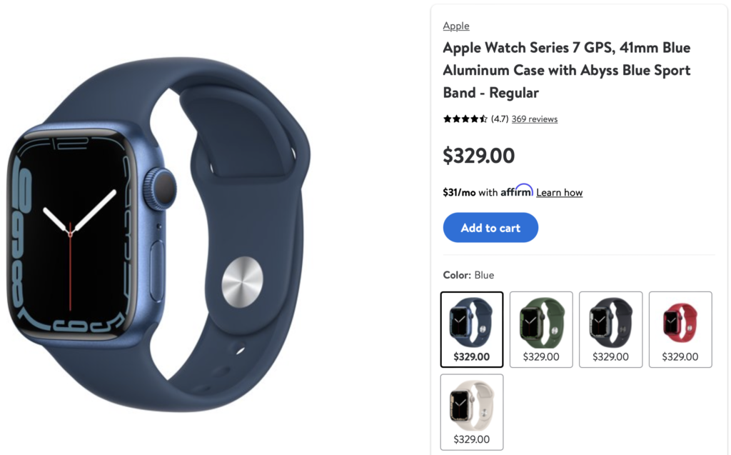 Apple Watch Series 7 $329