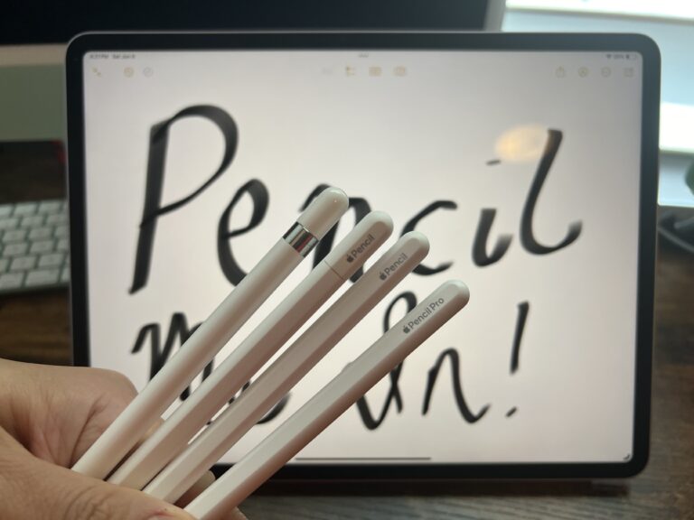 All four Apple Pencils that Apple sells