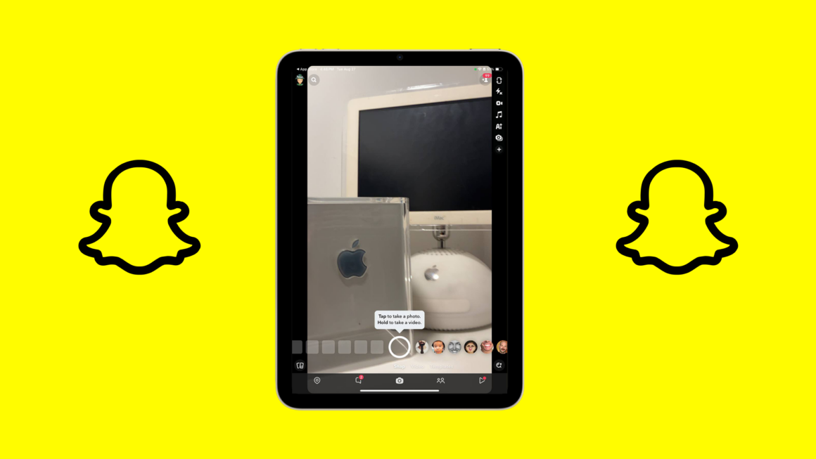 Snapchat iPad Interface.